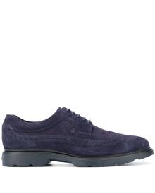 Hogan - lace-up perforated detail brogues - men - Leather/Rubber - 9 - Blue