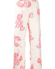Henrik Vibskov - lobster print wide-leg trousers - women - Cotton - M - Neutrals Henrik Vibskov - lobster print wide-leg trousers - women - Cotton - M - Neutrals