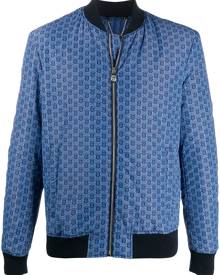 Billionaire - Crest Print bomber jacket - men - Polyamide/Polyester/Cupro - 50, 52, 54, 56 - Blue