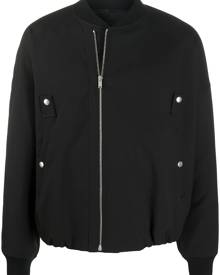 Jil Sander - floral-embroidered bomber jacket - men - Cotton/Polyamide/Polyester/Virgin Wool - 44, 46, 48, 50 - Black