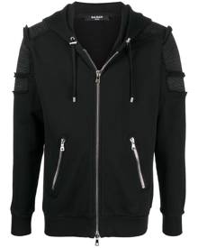 Balmain - biker hooded zipped jacket - men - Cotton - M, L - Black