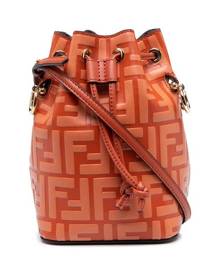 Fendi Mon Trésor Mini Embossed Leather Bucket Bag
