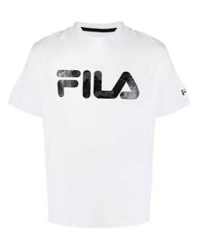 Fila striped T-shirt with branding white