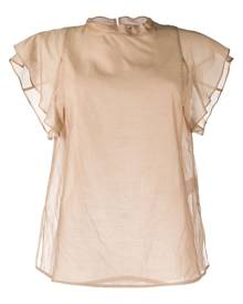 Peserico - layered tulle blouse - women - Silk/Cotton - 40 - Neutrals