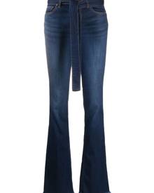 LIU JO - tie-waist flared jeans - women - Cotton/Polyester/Modal - 25, 26, 28, 29, 31, 32, 30 - Blue