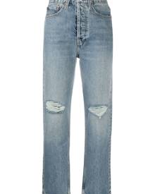 RE/DONE - cropped ripped jeans - women - Cotton/Polyester - 29, 24, 25, 28, 26, 27, 30 - Blue