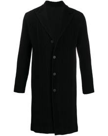 Homme Plissé Issey Miyake - pleated single-breasted coat - men - Polyester - 2, 3 - Black Homme Plissé Issey Miyake - pleated single-breasted coat - men - Polyester - 2, 3 - Black