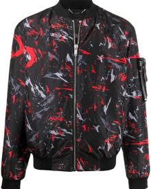 Les Hommes - abstract print bomber jacket - men - Polyester - 46, 48, 50, 52 - Black