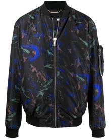 Les Hommes - abstract print bomber jacket - men - Polyester - 46, 48, 50, 52, 54 - Black