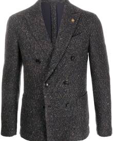 Lardini - double-breasted tweed blazer - men - Cotton/Silk/Nylon/Alpaca - 52, 56 - Blue