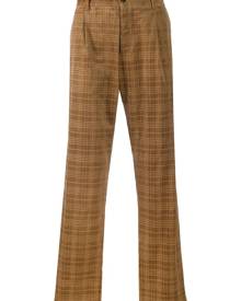 Corelate - checked trousers - men - Cotton/Spandex/Elastane - 50 - Brown