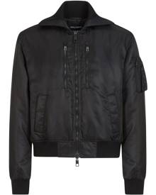 Dolce & Gabbana - high-collar bomber jacket - men - Virgin Wool/Nylon/Cashmere - 48, 50, 58, 44, 46, 52 - Black