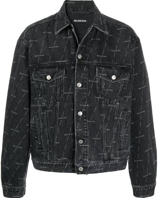 balenciaga jeans jacket black