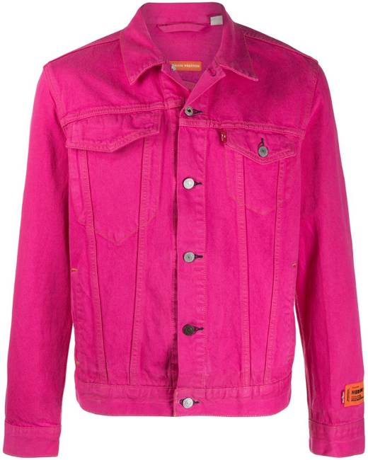 pink denim jacket men