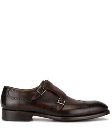 Magnanni - double buckle brogues - men - Calf Leather/Rubber/Leather - 43 - Brown