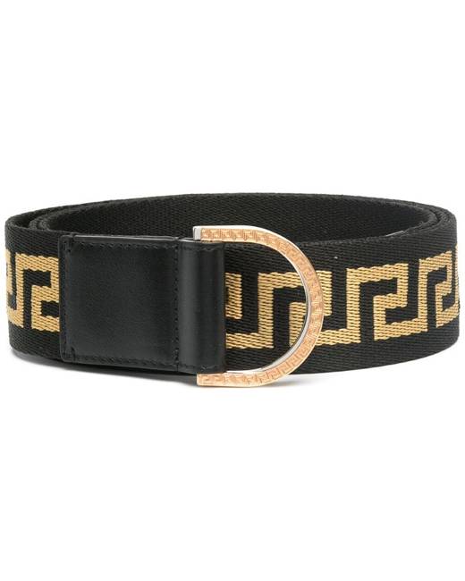 Versace Collection Beige Pebble Leather Medusa Buckle Belt with Box V910129 