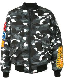 A BATHING APE® - Camo Shark bomber jacket - men - Cotton - S, M, L, XL - Black