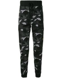 A BATHING APE® - camouflage-print cargo track pants - men - Cotton - L, XL - Grey