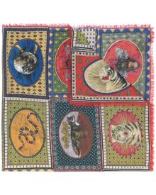 Gucci - tiger cards print scarf - women - Silk/Cashmere/Wool - One Size - Multicolour Gucci - tiger cards print scarf - women - Silk/Cashmere/Wool - One Size - Multicolour