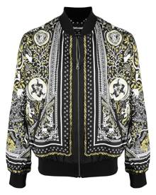 Roberto Cavalli - Oniric Scarf-print bomber jacket - men - Cupro/Viscose - 50, 52 - Black