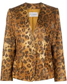 Gianfranco Ferré Pre-Owned - leopard print blazer - women - Cotton/Polyester/Rayon - 40 - Brown Gianfranco Ferré Pre-Owned - leopard print blazer - women - Cotton/Polyester/Rayon - 40 - Brown