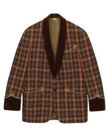 Gucci - checked tweed blazer - men - Polyamide/Polyester/Viscose - 44, 46 - Brown