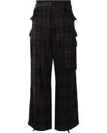 Sacai - checked cargo trousers - men - Wool - 2, 3 - Blue