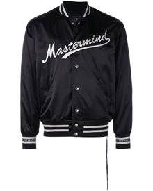 Mastermind World - logo print varsity bomber jacket - men - Polyester/Nylon - XL - Black