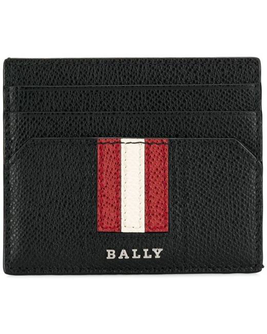 Bally Banque Business Card Holder In Black Leather in White for Men
