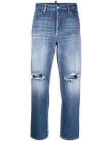 Dsquared2 - ripped-detail cropped jeans - women - Cotton/Polyester/Spandex/Elastane - 34, 36, 38, 40, 42, 44 - Blue