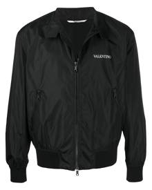 Valentino - logo print bomber jacket - men - Polyamide - 46, 48, 50, 44, 52, 54, 56 - Black