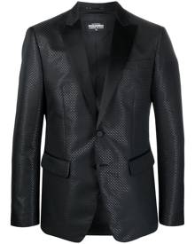 Dsquared2 - single-breasted embossed blazer - men - Polyester/Metallic Fibre/Silk - 46, 48, 50, 52, 54 - Black