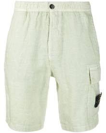 Stone Island - logo patch cargo shorts - men - Linen/Flax - 30, 31, 32, 33, 34, 36 - Green