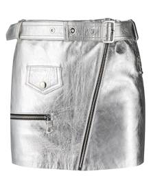 Manokhi - metallic-sheen biker skirt - women - Leather/Polyester/Viscose - XS, S, M, L - Grey