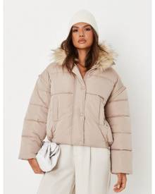 camel ultimate faux fur puffer jacket