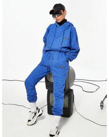Tall Blue Co Ord Missguided Quilted Tracksuit Hoodie
