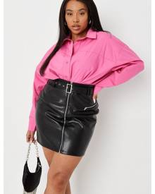 Missguided Plus Size Black Faux Leather Biker Mini Skirt
