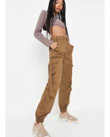 Missguided Olive Strap Detail Cuffed Cargo Pants