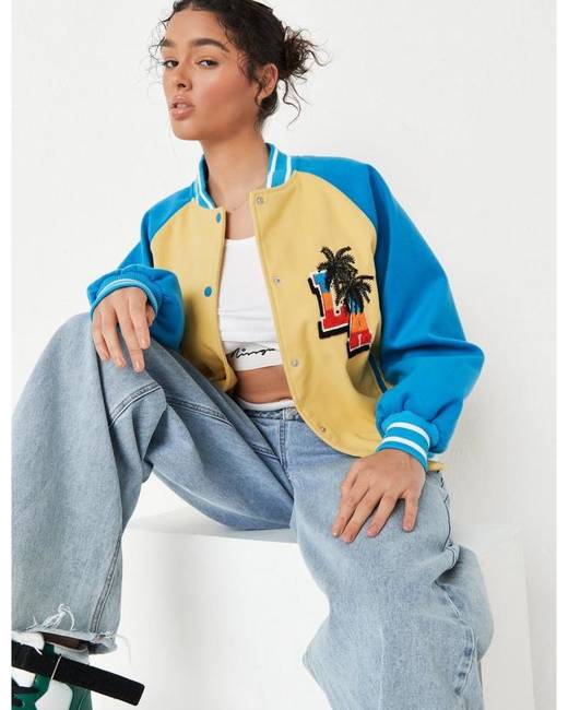 Buy Missguided Chicago Varsity Jacket - Navy