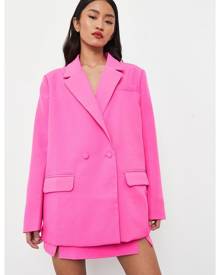 Missguided Neon Pink Co Ord Tailored Double Breasted Blazer