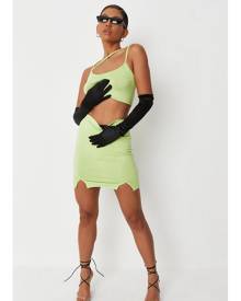 Missguided Lime Multi Strap Crop Top And Skirt Co Ord Set