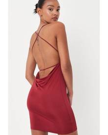 Buy Missguided Blue Embossed Satin Asymmetric Drape Midi Dress online