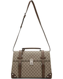 Gucci Brown Medium GG Briefcase Duffle Bag