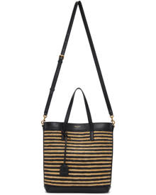 Saint Laurent Beige and Black Toy North/South Shopping Tote