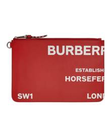 Burberry Red Horseferry Print Zip Pouch