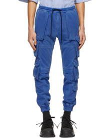 Juun.J Blue French Terry Multi-Pocket Jogger Cargo Pants