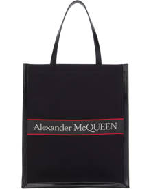 Alexander McQueen Black and Red Selvedge Tote