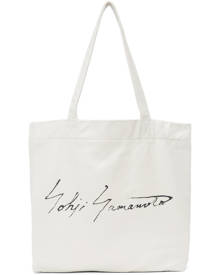 Yohji Yamamoto White discord Logo Tote