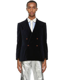 Gucci Navy Velvet Blazer