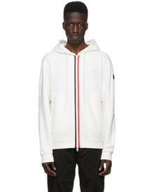 Moncler White Knit Stripe Hoodie